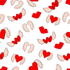 colorful seamless pattern valentines day hand drawn vector