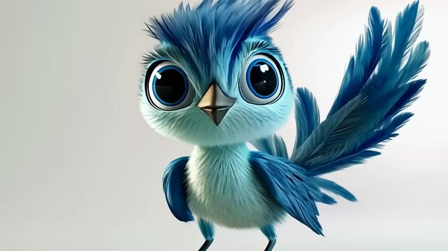 Adorable Animated Bluebird Character Design for Children's Entertainment Projects