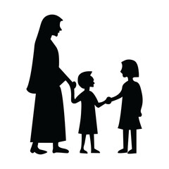 mother and child shilouette