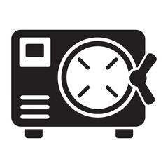 Sterilization Machine Silhouette – Medical Equipment Disinfection Icon for Healthcare Use