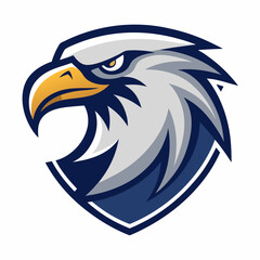 Clean eagle with bold navy and silver shapes vector illustration