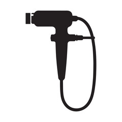 Endoscopy Tool Icon Vector – Medical Equipment Silhouette for Hospital and Surgery Use