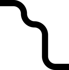 Fototapeta premium Thick curved and wavy line forming paths with rounded shapes, featuring diagonal, zigzag, and squared patterns.