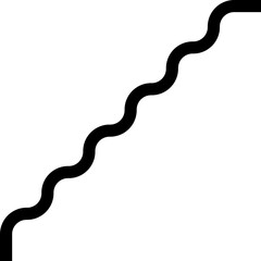 Thick curved and wavy line forming paths with rounded shapes, featuring irregular and squared patterns.