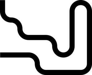 Thick curved and wavy line forming paths with rounded shapes, featuring labyrinth, squared, and form patterns.