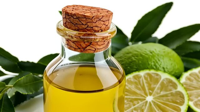 Zesty Elixir: Close-Up of Lime Essential Oil for Holistic Wellness and Health