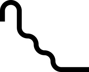 Thick curved and wavy line forming paths with rounded shapes, featuring long, zigzag, maze, and diagonal patterns.