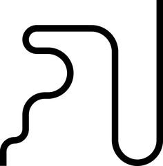 Thick curved and wavy line forming paths with rounded shapes, featuring irregular and squared patterns.