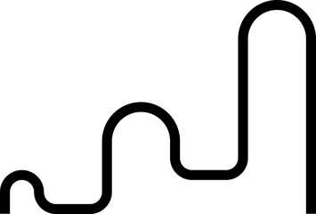 Thick curved and wavy line forming paths with rounded shapes, featuring squared maze and form patterns.