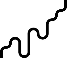Thick curved and wavy line forming paths with zigzag and squared wave patterns.