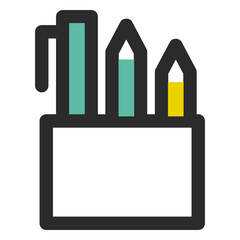 Pencil holder colored stroke icon