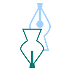 Fountain pen tip line style vector