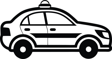 Police car silhouette, line art vehicle, law enforcement icon, patrol car vector, minimal emergency design  © VectorEliteX