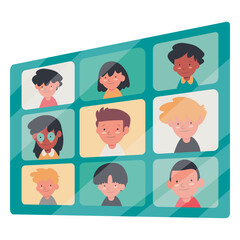 Video call with kids illustration video