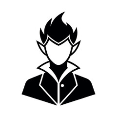 Monochrome human face vector icon