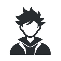 Monochrome human face vector icon