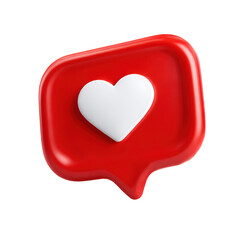 red heart on white background