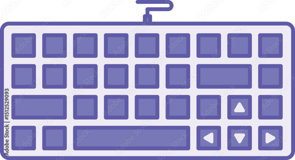 Poster colored keyboard icon. device used to enter information into a computer. gadget, technology. concept