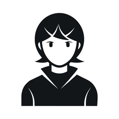 Monochrome human face vector icon