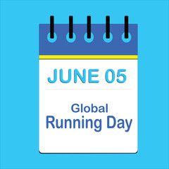 June 05 Global Running Day Vector Calendar Design