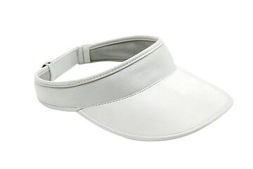 White leather visor hat isolated on white background png ai generated isolated on a white background