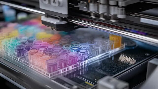 Precision driven robotic system methodically analyzing scientific samples in test tubes, highlighting cutting edge laboratory automation technology
