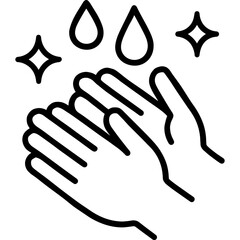Obraz premium Minimalist clean hands icon with water drops