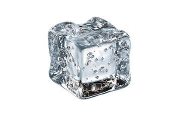 Obraz premium Realistic Ice Cube Cold Refreshing Block Crystal Clear Frozen Transparent Black Background