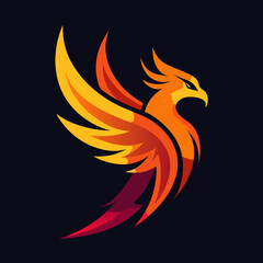 Obraz premium Abstract phoenix with vibrant gradient colors vector illustration