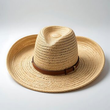 A light beige straw cowboy hat.