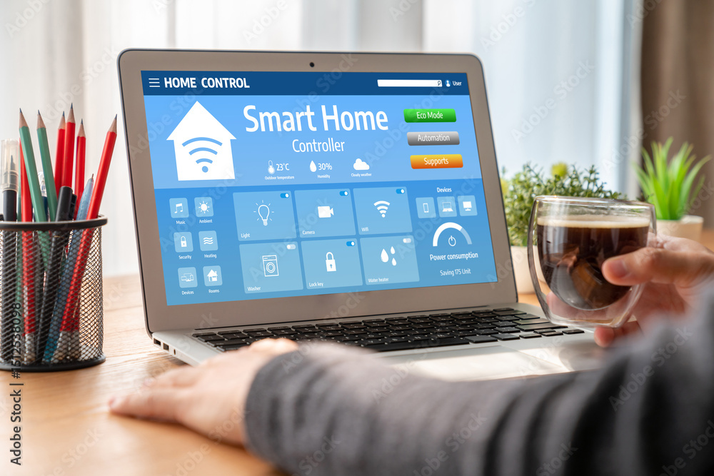 Poster smart home technology, centric remote control system with digital dashboard for air conditioning, sa