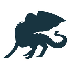 Dragon wing tail flying scales silhouette