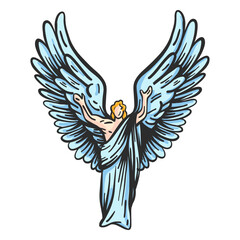 Fototapeta premium Angel wing posture flat