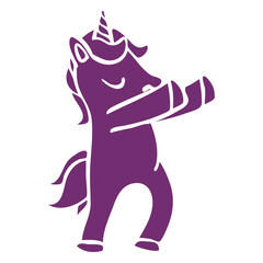 Unicorn dancing dance detailed silhouette