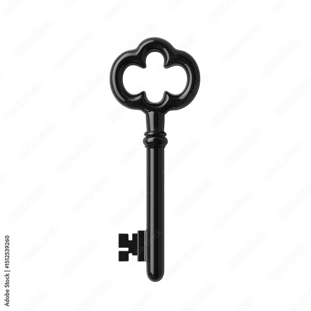 Aufkleber key with elegant design and classic shape in sleek black finish for style and functionality