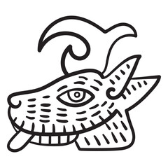 Aztec stroke animal symbol aztec