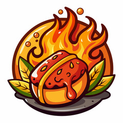 vector illustration of a hot dog