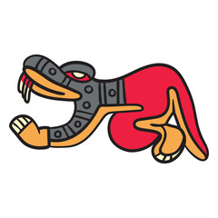 Flat aztec color snake