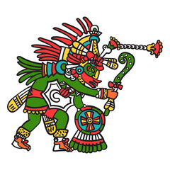 God aztec color quetzalcoatl