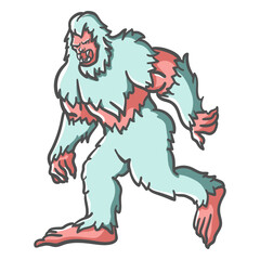 Bigfoot sasquatch growling walking