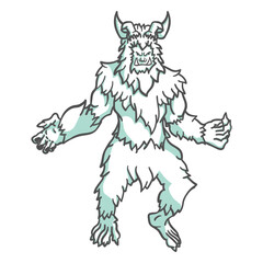 Mythical yeti posing duotone