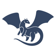 Wing spread dragon cut out black