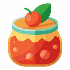 strawberry jam in a glass jar