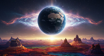 alien planet and space