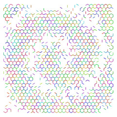 Colorful hexagon grid background.