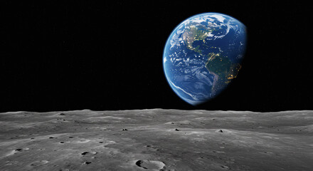 Illustration of Earth seen from the Moon
