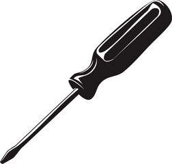 Screwdriver Silhouette Black Vector | Hand Tool Icon for Repair & DIY Projects