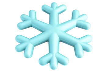 Fototapeta premium 3D Light blue snowflake isolated on transparent background, a festive winter holiday design element