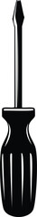 Screwdriver Silhouette Black Vector | Hand Tool Icon for Repair & DIY Projects