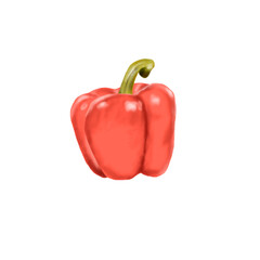 Red sweet paprika on a transparent background